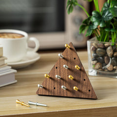 Estune portable travel-ready peg game fits easily in a bag.