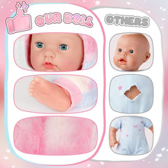 Eterfun wet diaper feature adds realistic daily routine play.
