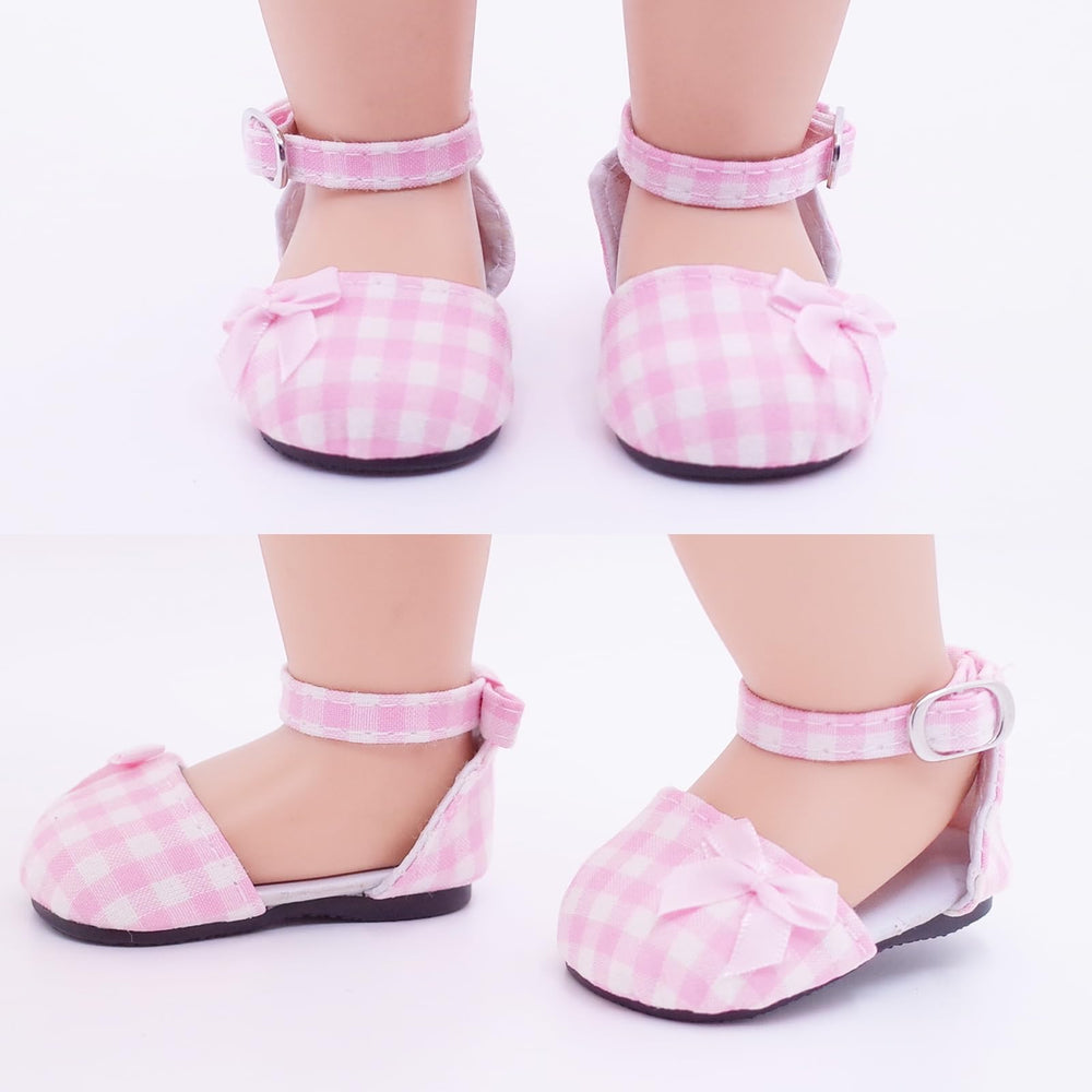Etistta hot pink doll shoes set craftsmanship shows handmade detail