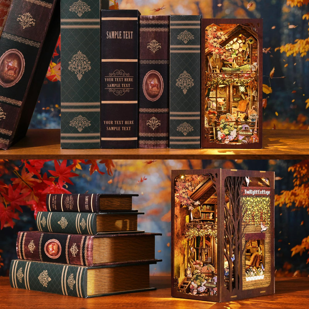 ETKVR Book Nook Kit cozy shelf decor for desks and shelves.