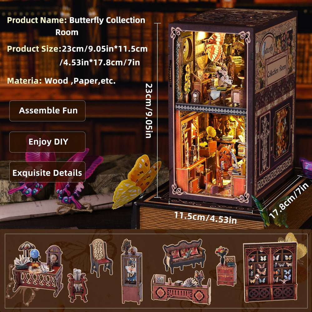 ETKVR monarch butterfly scene in a book nook for spring vibe