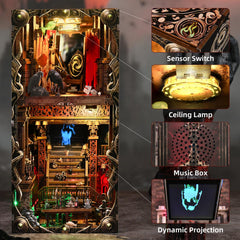 ETKVR Book Nook secret door scene deepens shelf depth and mystery