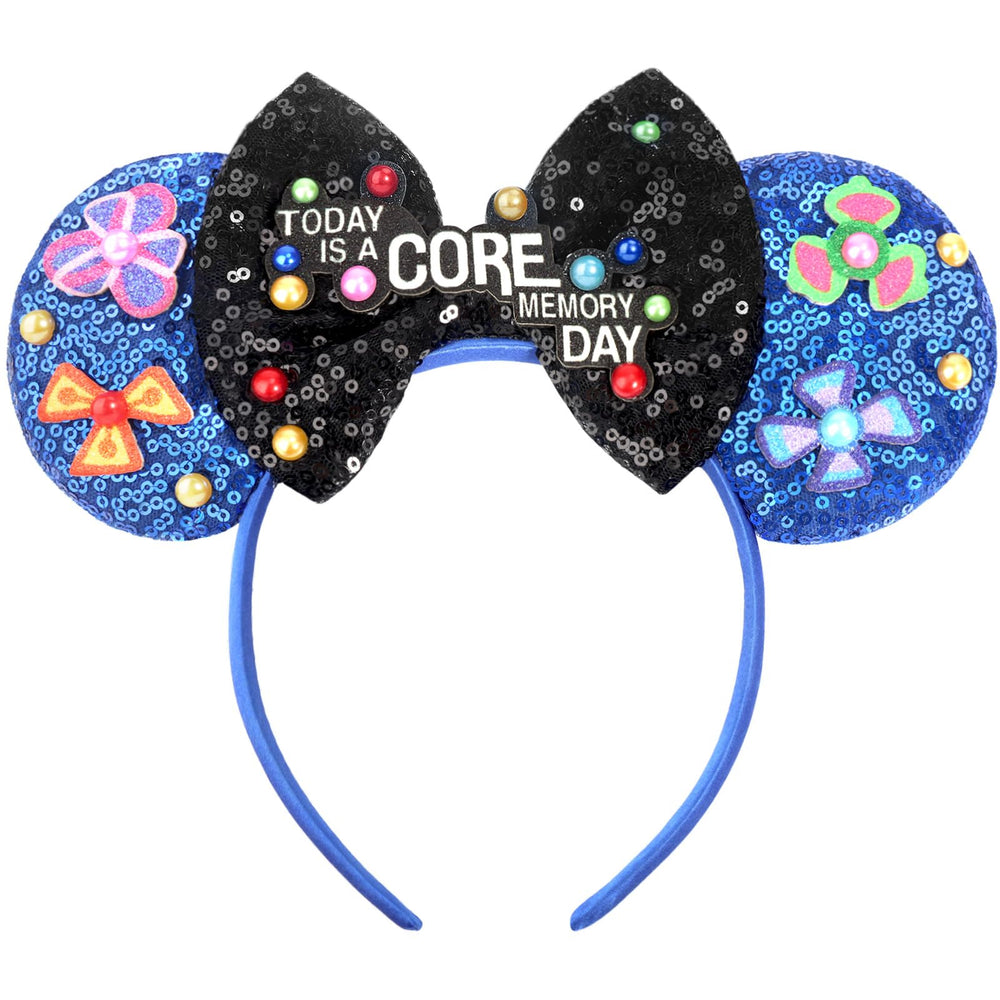 ETLUK Mouse Ears Headband with blue sequin bow, ideal for park photos and cosplay.