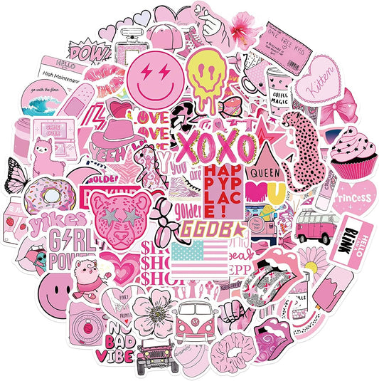 Etomiel Preppy stickers on laptop for cute customization.