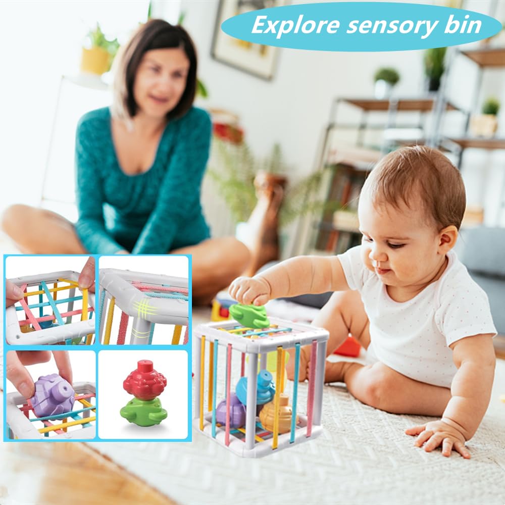 Etyat crinkle paper sensory box enhancing visual tracking and tactile play.