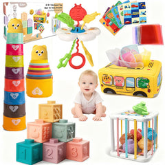 Etyat pull-string teether with colorful silicone ropes for early motor exploration.