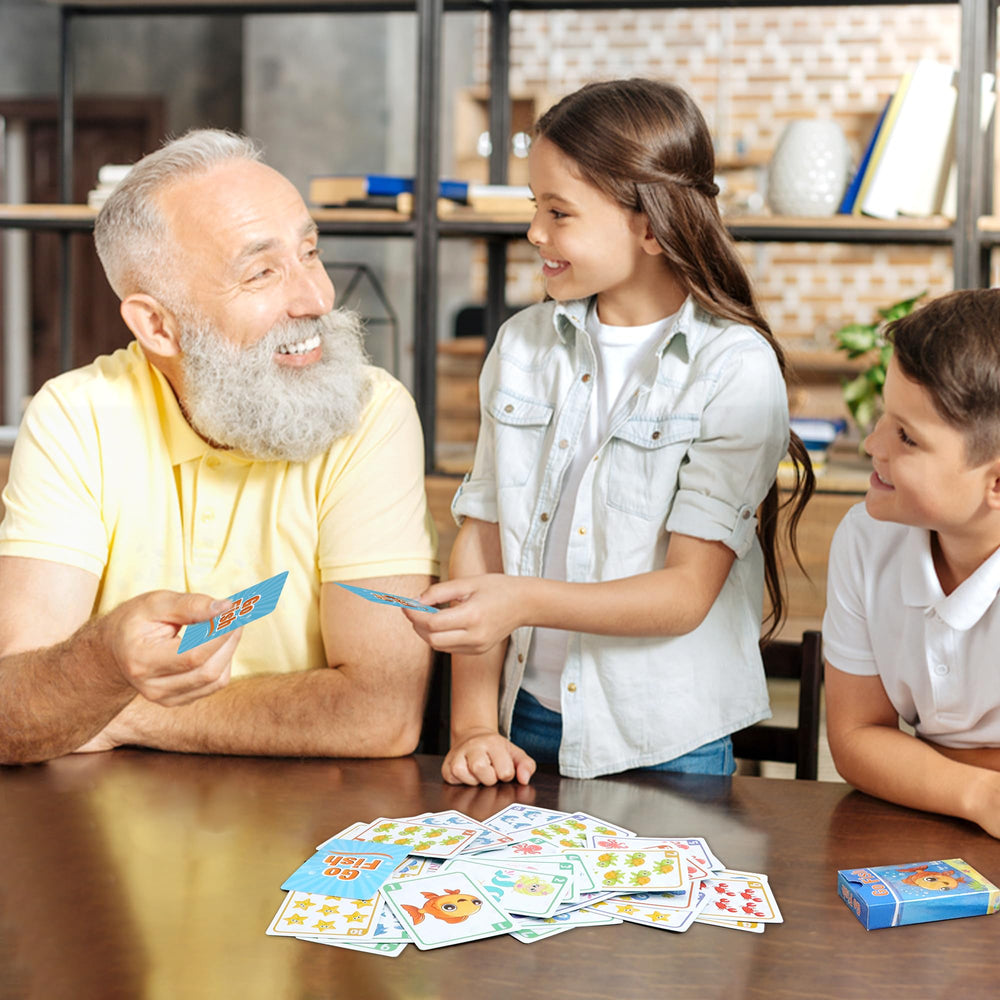 Happy family game night with Etyishe cards supports bonding and learning.