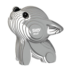 EUGY Wolf eco-friendly 3D puzzle ready for assembly and display.