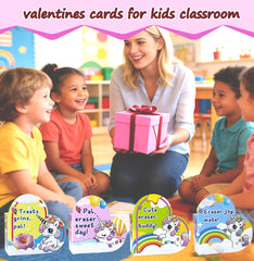EUHQY Valentines Unicorn Heart Box Design 6 — easy-to-sign back for To and From.