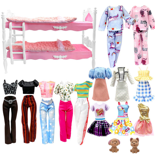 EumbHoa bunk bed ready for 11.5-inch dolls, sturdy and easy to assemble.