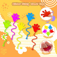 EUOCENK glitter sticky hands in blue provide window-friendly distraction during parties.