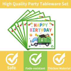 EUOYUFO trash truck napkins soft-absorbent for mess-free meals.