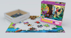 EuroGraphics Day in the Forest finished puzzle measuring 13x19 inches for family fun