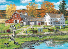 EuroGraphics Farm by Lake puzzle pieces, sturdy interlock for long-lasting play.