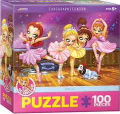 EuroGraphics Go Girls Go Ballet puzzle box promotes imaginative play and fine motor practice.