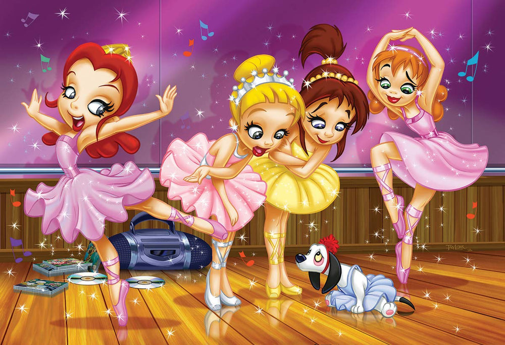 EuroGraphics Go Girls Go Ballet puzzle pieces spread for hands-on assembly and problem solving.