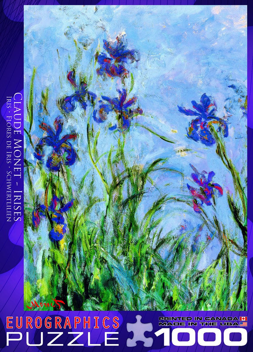 EuroGraphics Irises Monet image detail highlights rich colors and brushwork