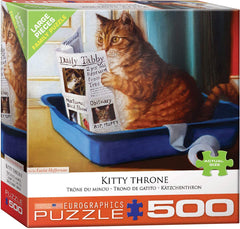EuroGraphics Kitty Throne Puzzle box image highlighting the 500-piece set for family fun