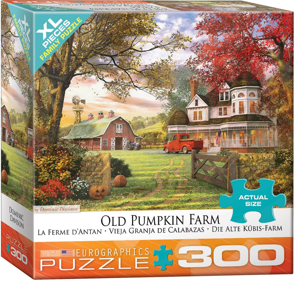 EuroGraphics Old Pumpkin Farm box showing puzzle contents for easy storage.