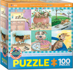 EuroGraphics Puppy Trouble 100-piece puzzle front view for a relaxing family puzzle night.