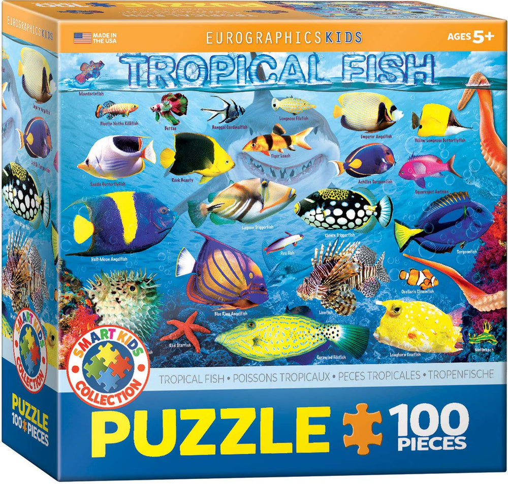 EuroGraphics Tropical Fish 100-Piece Puzzle box shows durable, colorful ocean scene.