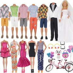 EuTengHao 12-inch doll gown with veil for elegant dress-up play.