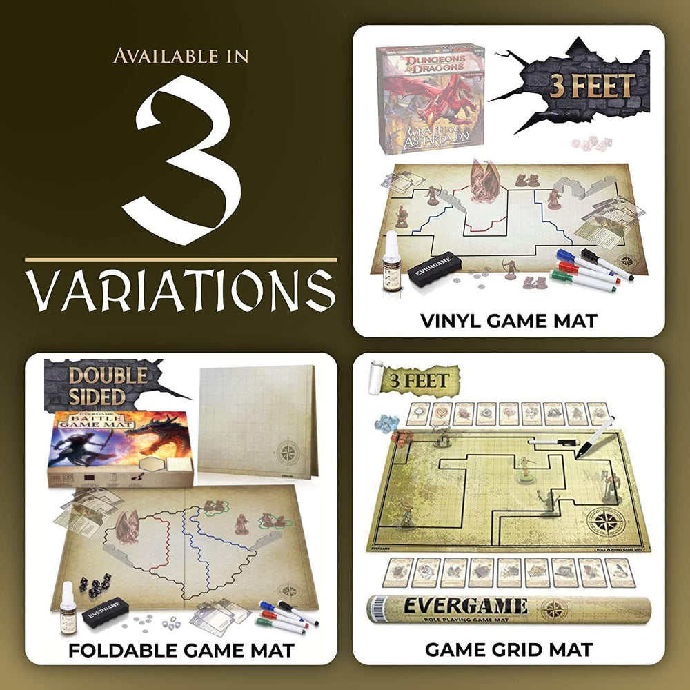EverGame D&D game mat with square grid for precise movement.