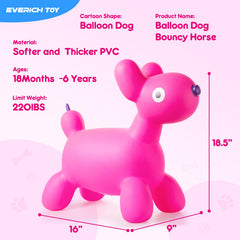 EVERICH TOY balloon dog hopper side view, inspires indoor outdoor bouncing adventures.