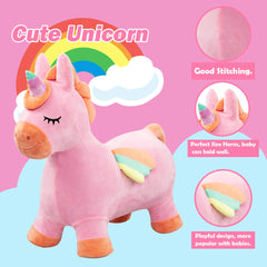 EVERICH TOY Christmas headband and hair clips with unicorn hopper