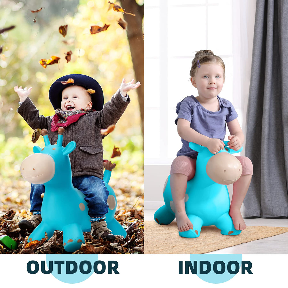 EVERICH TOY giraffe hopper emphasizes bouncing that supports motor skills development.