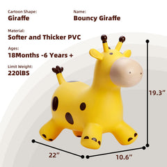 EVERICH TOY Giraffe Hopper being inflated with a pump for quick setup