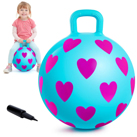 Everich Toy hopper ball 15in blue heart design for active outdoor play