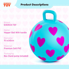 Everich Toy hopper ball handle close-up showing secure grip for kids