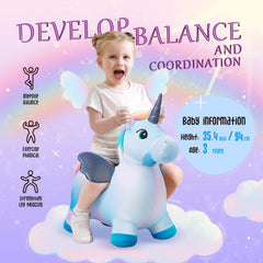 EVERICH TOY unicorn bouncy horse festive headband and clips inclusion.