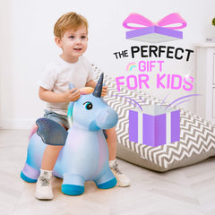 EVERICH TOY unicorn bouncy horse indoor outdoor play suitable for parties.