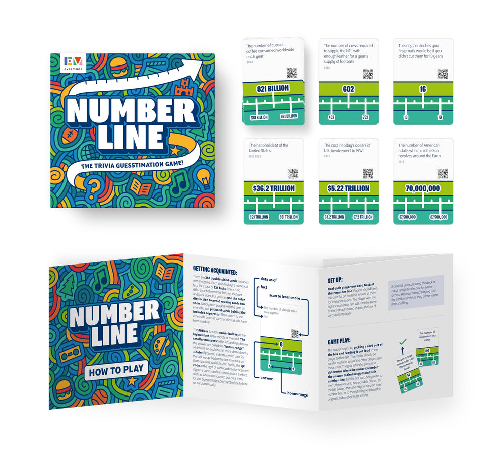 Evermade Number Line gift-ready packaging boosts holiday gifting appeal.