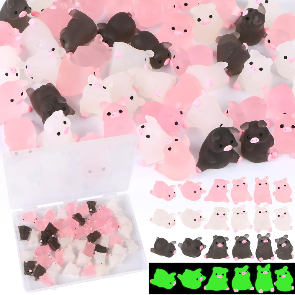 EverMarket 54-piece mini pigs decor in three colors for creative dollhouse accents.
