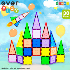 Everplay magnetic tiles wide structures demonstrating expansive play and balance.