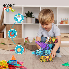 STEM learning with EverPlay magnetic tiles encouraging hands-on exploration