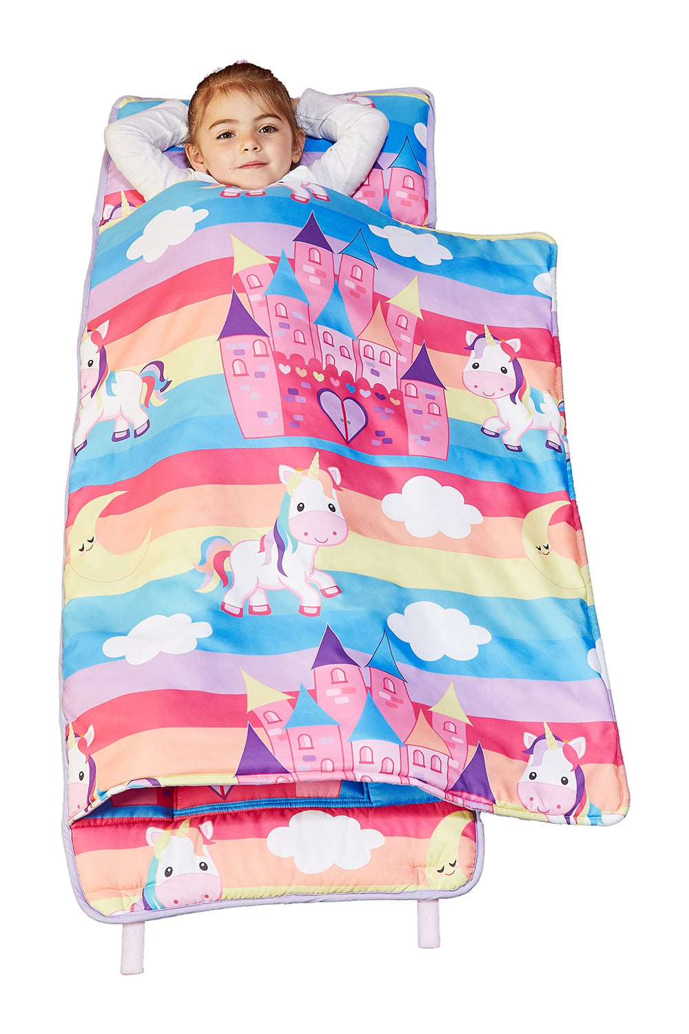 EVERYDAY KIDS Unicorn Dreams nap mat spread for preschool naptime