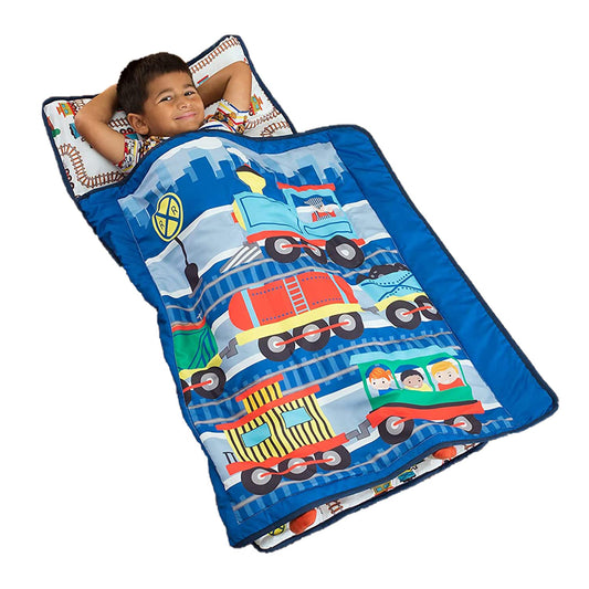 EVERYDAY KIDS nap mat with choo choo train rollup for cozy preschool naps