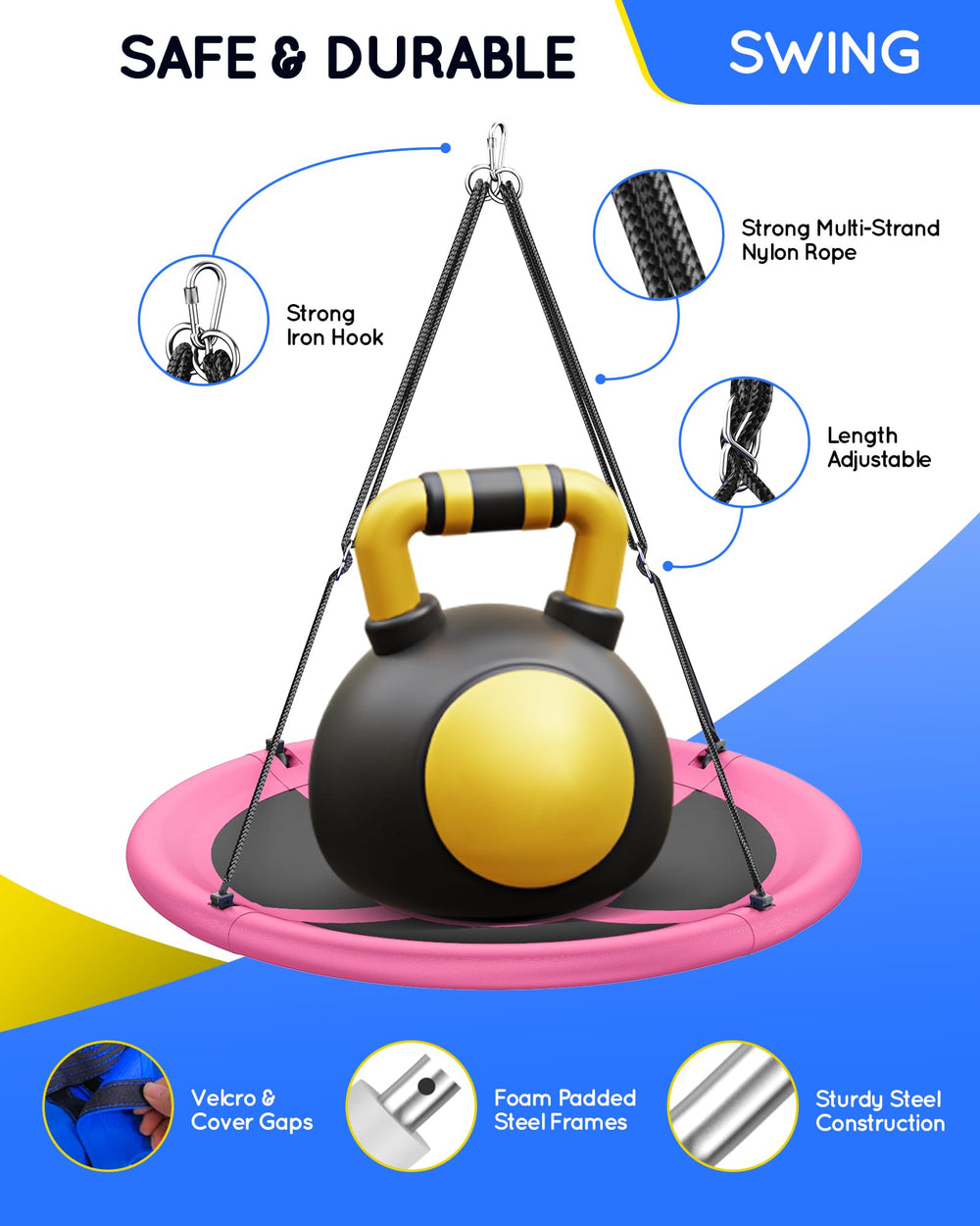 Everyfun safety features with Texlin fabric ensure durable use