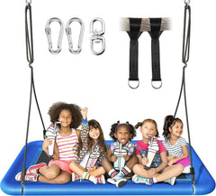 Everyfun Tree Swing cobalt blue 60inch platform provides roomy seating for kids and adults.