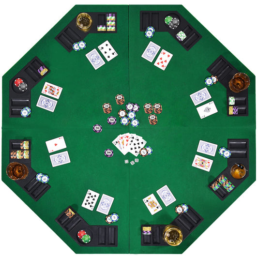 EVIEUN 48-inch poker table top shows 8-player layout for home casino-style play.