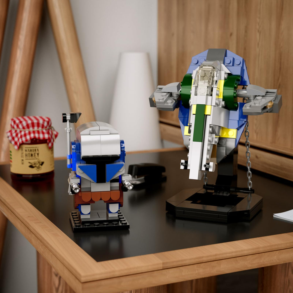 EvoFTIOR Jango Fett gun and jetpack accessories enhance realism.