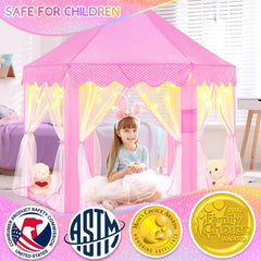 EVOIONOS Princess Tent with LED star lights enhances cozy storytelling.