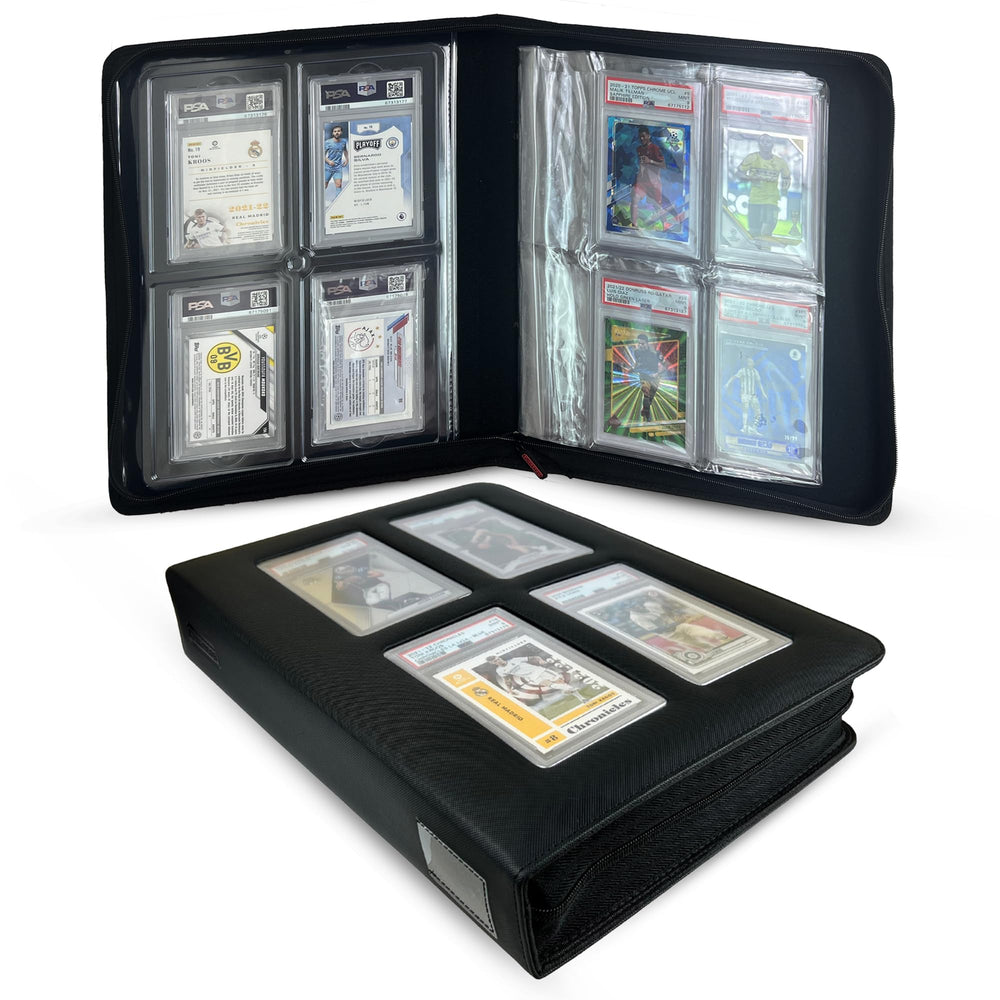 EVORETRO binder display window for easy viewing of PSA slabs.