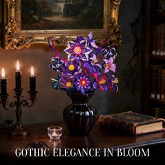 EWED Gothic Flowers Bouquet Building Set close-up of 13 blooms and petal detail