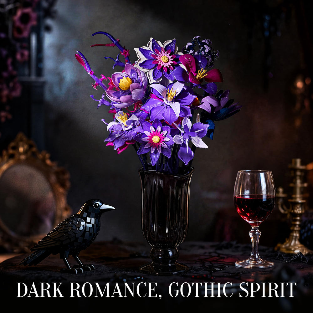 EWED Gothic Flowers Bouquet Building Set mandala-inspired petals in muted tones