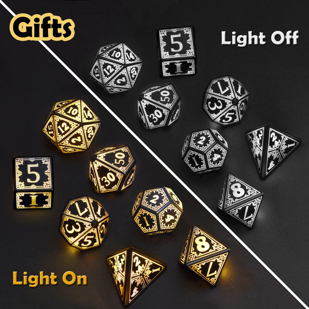 EXCECAR D4 light-up dice make tiny results easy to see
